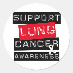 Support Lung Cancer Awareness Classic Round Sticker