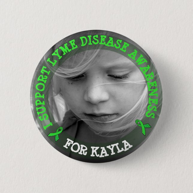 Support Lyme Disease Awareness Personalized Button (Front)