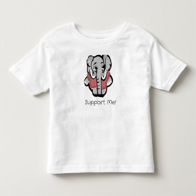 Support Me Elephant Toddler T-shirt (Front)