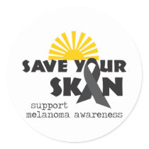 Support Melanoma Awareness Classic Round Sticker