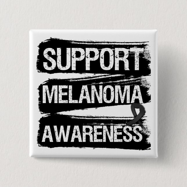 Support Melanoma Awareness Grunge Pinback Button (Front)