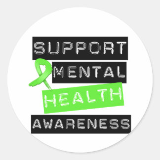 Support Mental Health Awareness Classic Round Sticker