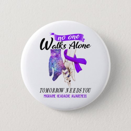 Support Migraine Headache Awareness Ribbon Gifts Button