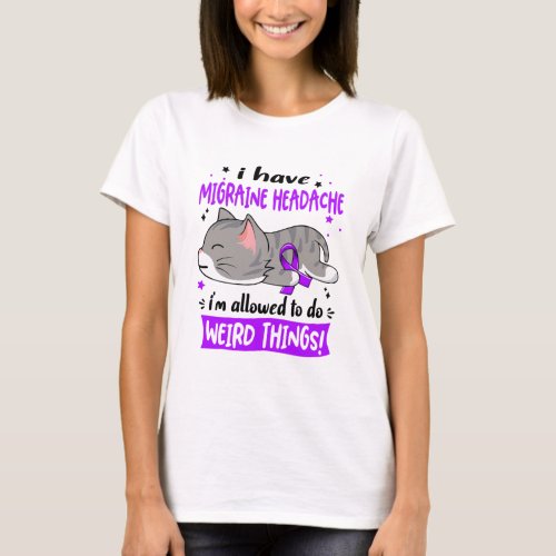 Support Migraine Headache Awareness Ribbon Gifts T_Shirt