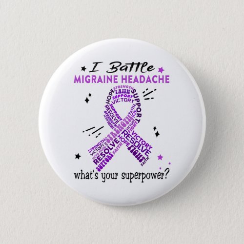 Support Migraine Headache Warrior Gifts Button