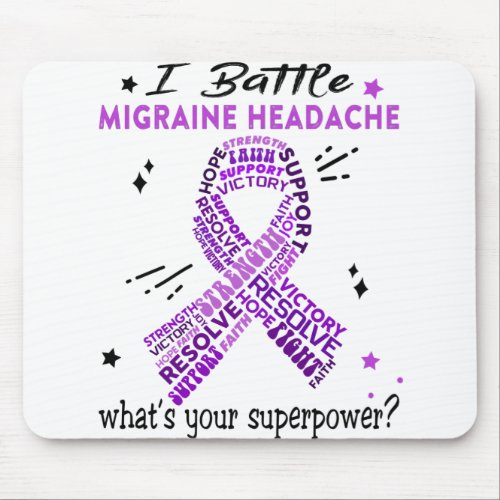 Support Migraine Headache Warrior Gifts Mouse Pad