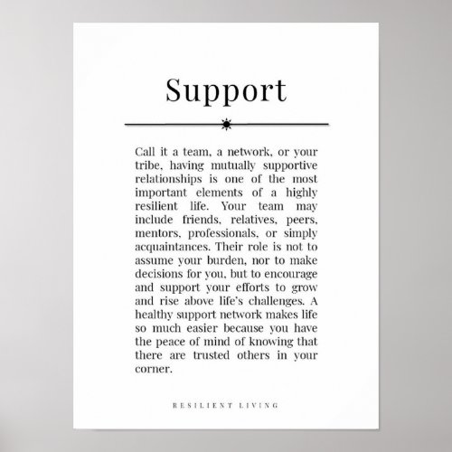 SUPPORT Minimalist Uplifting Poster