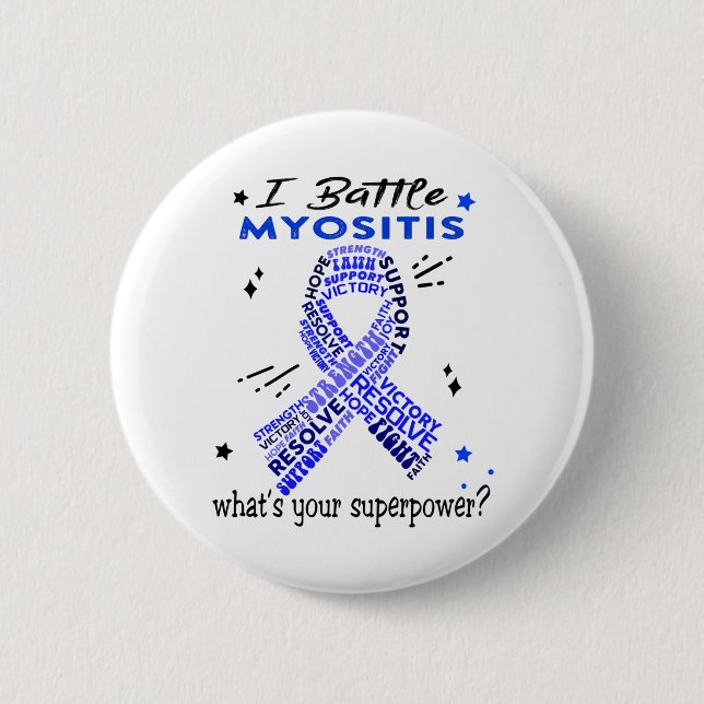 Support Myositis Warrior Gifts Button (Front)