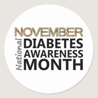 Support National Diabetes Awareness Month November Classic Round Sticker