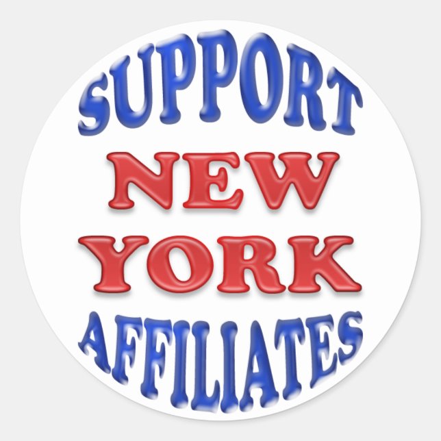 Support New York Affiliates Classic Round Sticker (Front)
