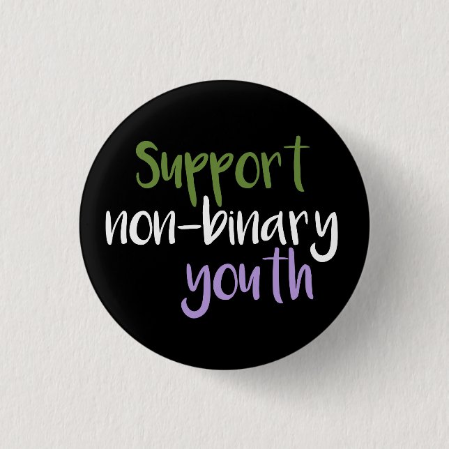 Support Non-Binary Youth Badge Button (Front)
