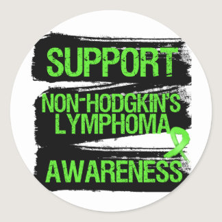 Support Non-Hodgkins Lymphoma Awareness Grunge Classic Round Sticker