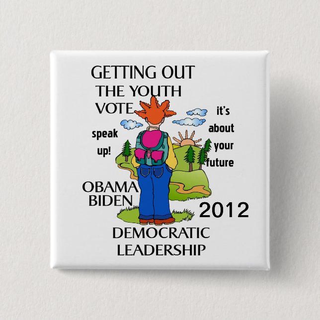 SUPPORT OBAMA 2012 PINBACK BUTTON (Front)