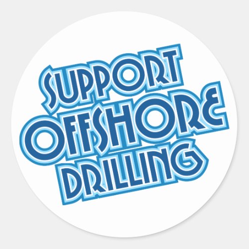 Support Offshore Drilling Classic Round Sticker