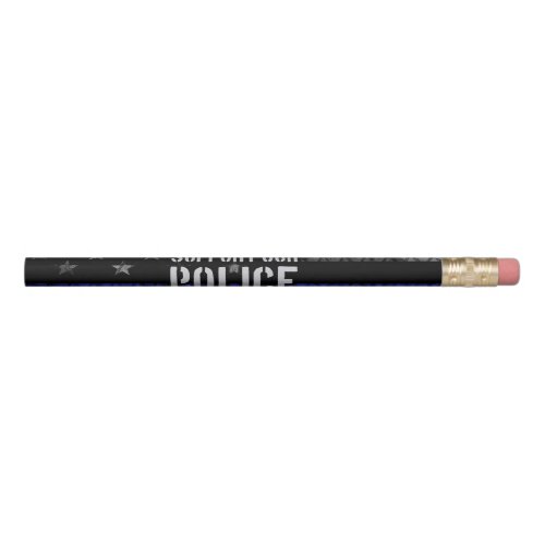 Support Our Police Distressed Flag Pencil