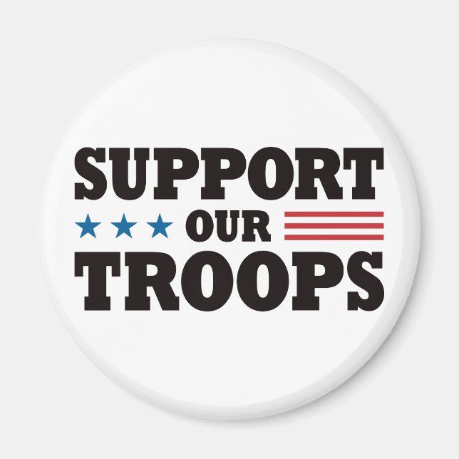 Support Our Troops - Black Magnet (Front)