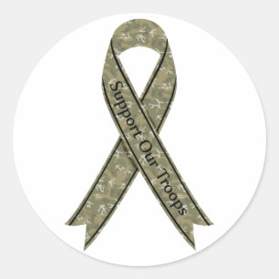 Support Our Troops Camo Classic Round Sticker