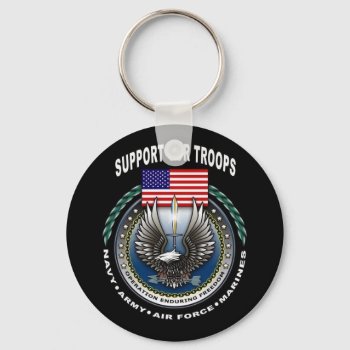 Support Our Troops Keychain by kokobaby at Zazzle
