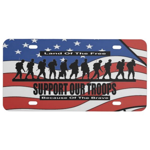 Support Our Troops License Plate Cover