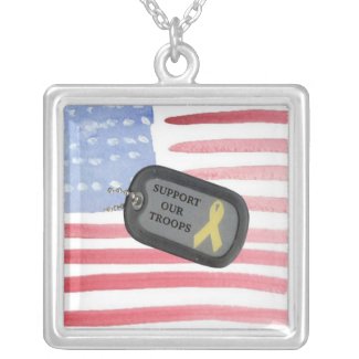 Support Our Troops necklace