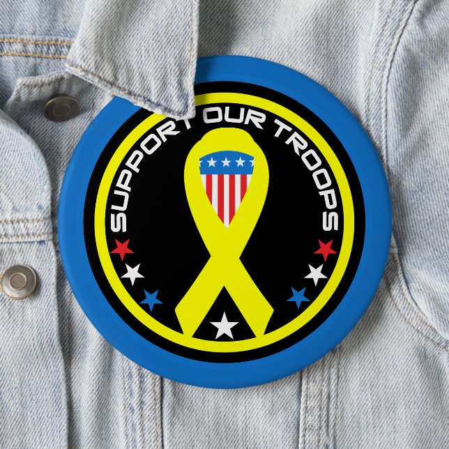Support Our Troops Patriotic Button (In Situ)