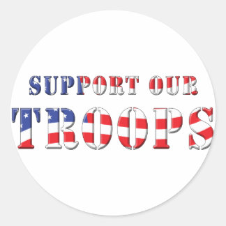 Support Our Troops Patriotic Colors Classic Round Sticker