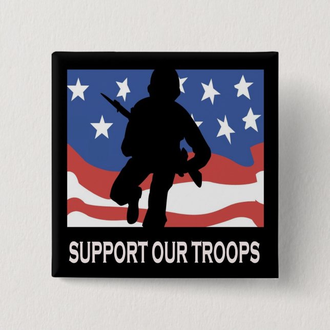 Support Our Troops Pinback Button (Front)