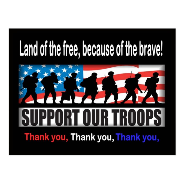 Support Our Troops Postcard Zazzle Com