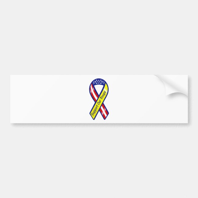 Support Our Troops Ribbon Bumper Sticker (Front)