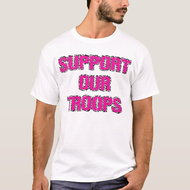 Support Our Troops Shirt- Zebra Print Tee (Front)