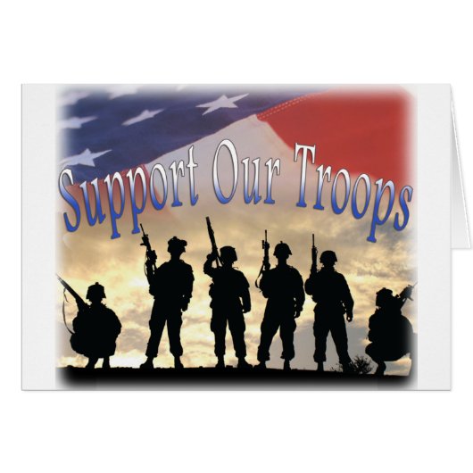 Support Our Troops Soldiers Cards (Front Horizontal)