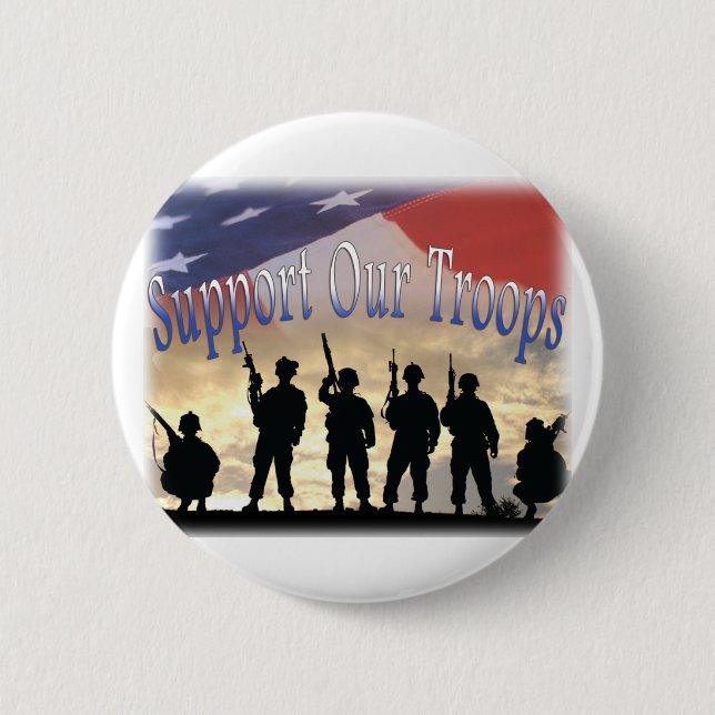 Support Our Troops Soldiers Pinback Button (Front)
