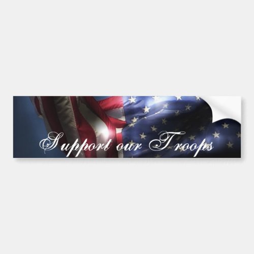 Support our Troops_USA Flag Bumper Sticker