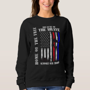 Support Our Troops Veterans Memorial Day Usa Flag Sweatshirt