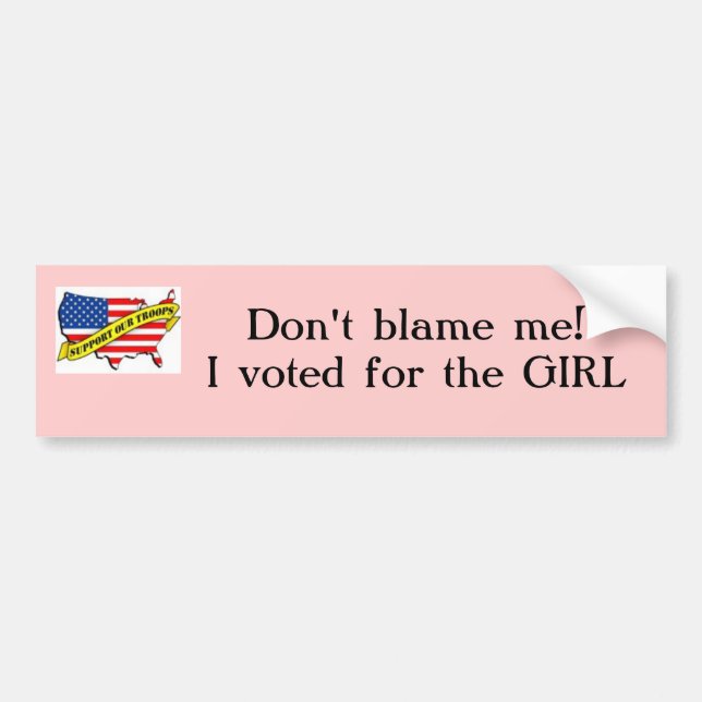 support our troops with usa, Don't blame me!I v... Bumper Sticker (Front)