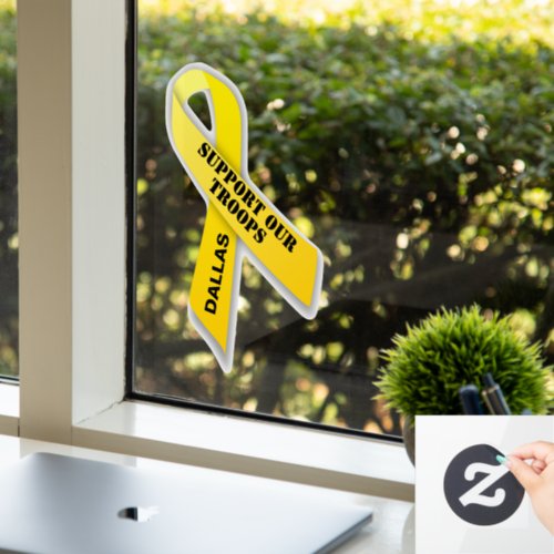 Support Our Troops Yellow Ribbon Window Cling