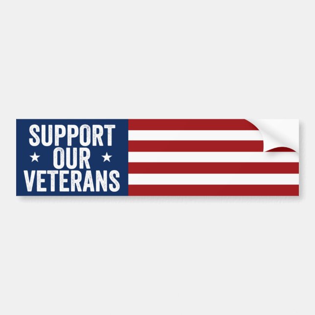 Support Our Veterans Memorial Day Veteran's Day Bumper Sticker (Front)