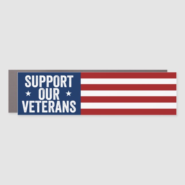 Support Our Veterans Memorial Day Veteran's Day Car Magnet (Front)