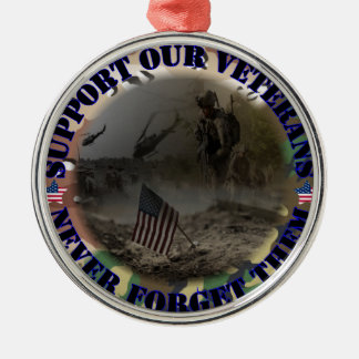 Support our veterans ... USA Metal Ornament