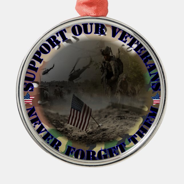 Support our veterans ... USA Metal Ornament (Front)