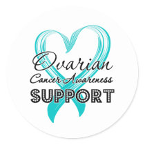 Support Ovarian Cancer Awareness Classic Round Sticker