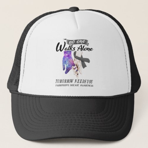 Support Parkinsons Disease Awareness Ribbon Gifts Trucker Hat