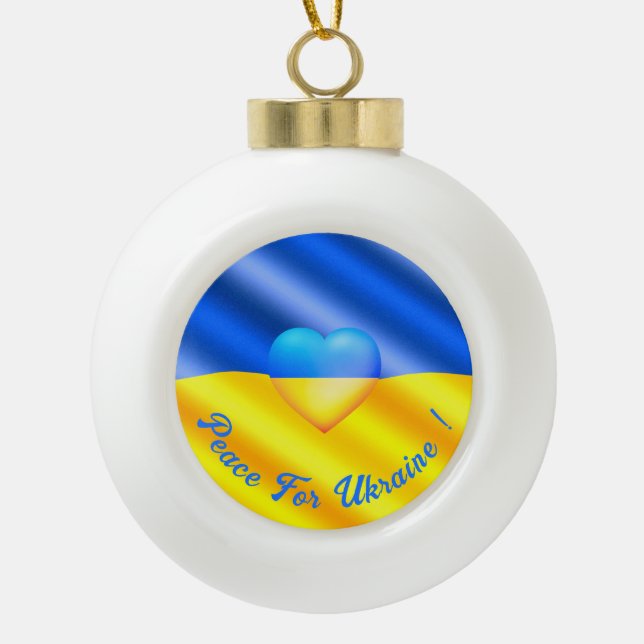 Support Peace For Ukraine Christmas Ornaments (Front)