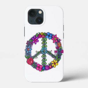 Support Peace Sign Anti-War Flowers iPhone 13 Mini Case