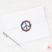 Support Peace Sign Anti-War Flowers Classic Round Sticker (Envelope)
