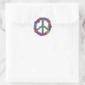 Support Peace Sign Anti-War Flowers Classic Round Sticker (Bag)
