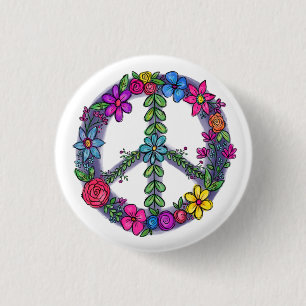 Support Peace Sign Anti-War Pray Button