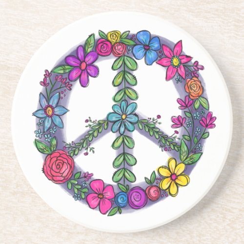 Support Peace Sign Anti_War Pray Coaster