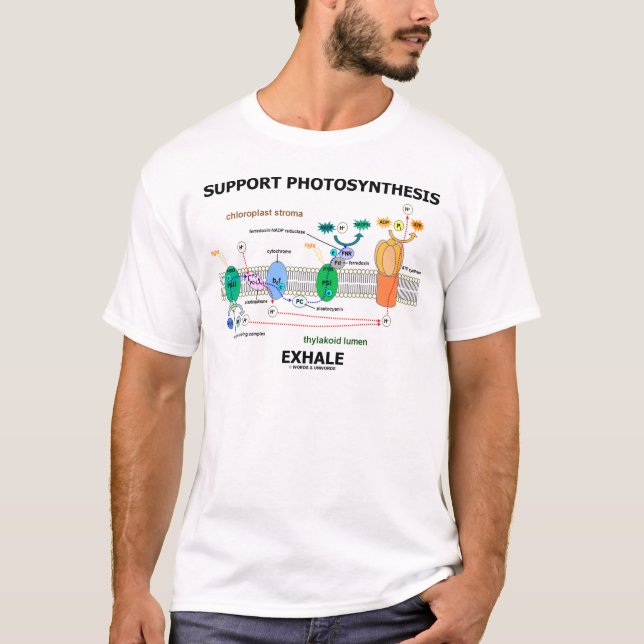 Support Photosynthesis Exhale (Biochemistry Humor) T-Shirt (Front)