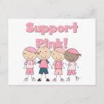 Support Pink Breast Cancer Awareness Tshirts Postcard